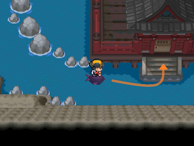 Approaching the Dragon Shrine in the Dragon’s Den / Pokémon HGSS