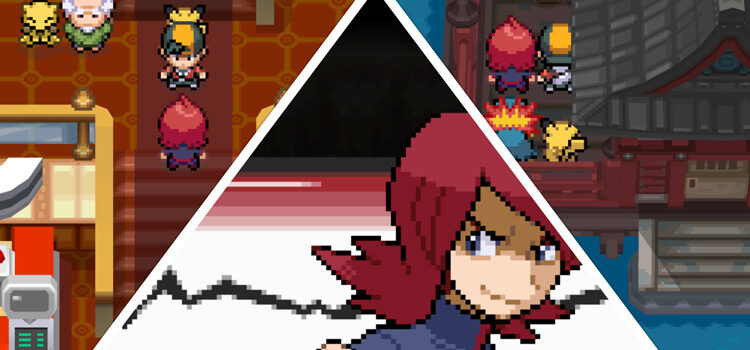 Challenging your rival (custom collage) in Pokémon HeartGold