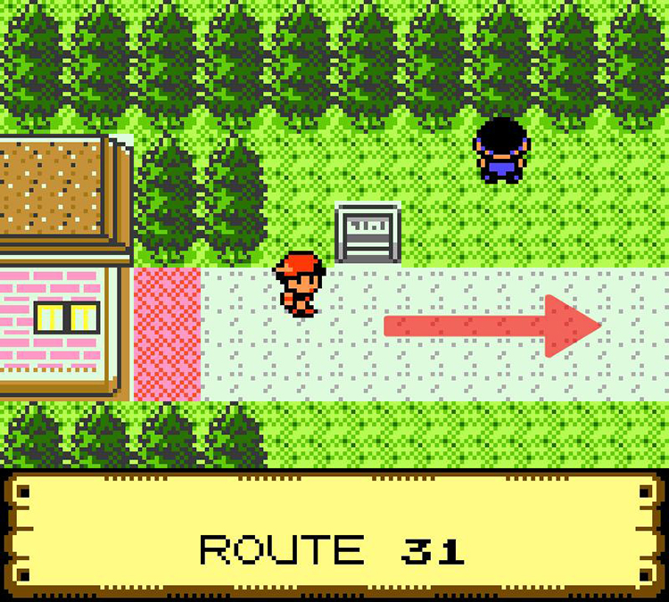 Traveling east on Route 31 / Pokémon Crystal