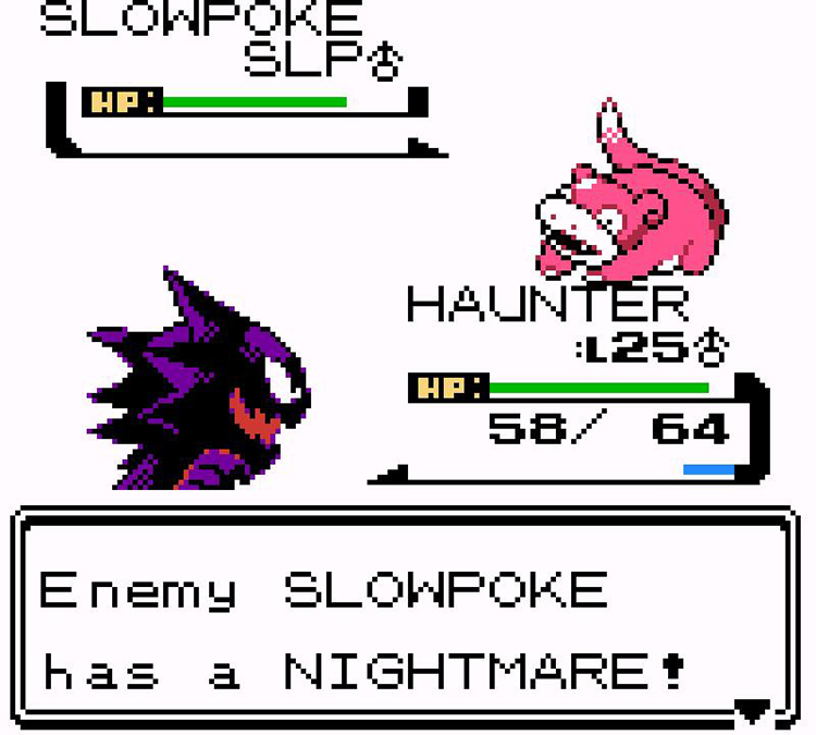 Slowpoke getting hit with Nightmare / Pokémon Crystal