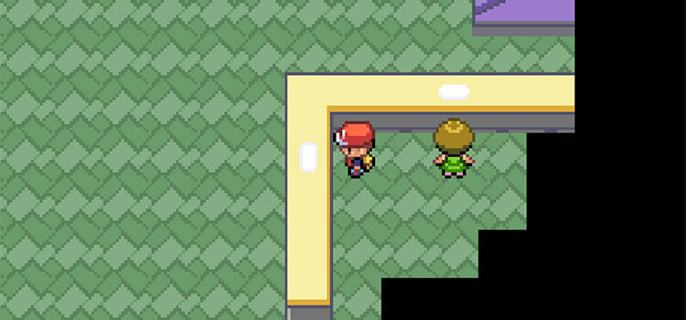 Sitting in the lobby of the Pokémon Tower in Lavender Town (FireRed)