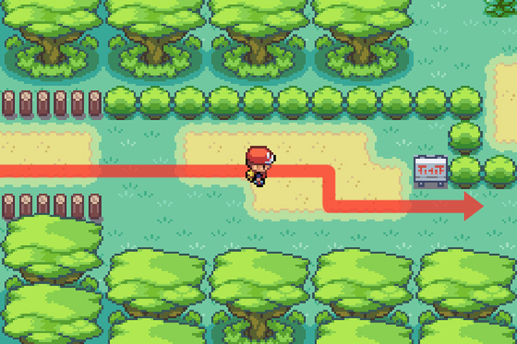 Moving east from Area 1 Entrance of Safari Zone / Pokémon FireRed and LeafGreen