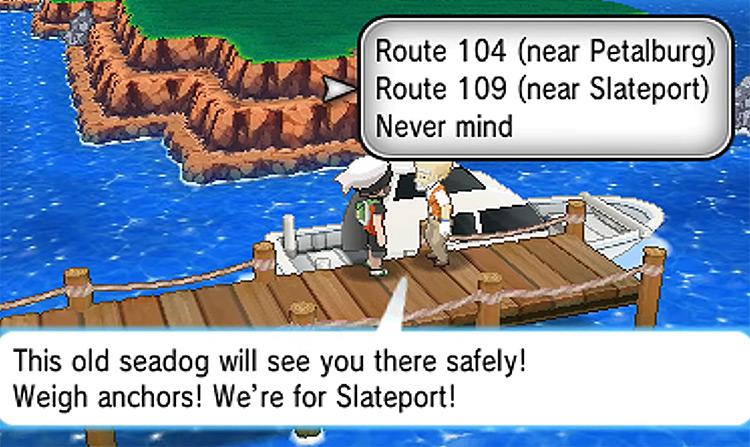 Talking to Mr. Briney for a ride on his ship / Pokémon Omega Ruby and Alpha Sapphire