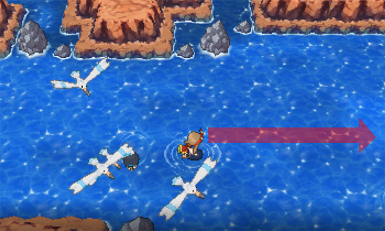 Surfing along Route 124 / Pokémon Omega Ruby and Alpha Sapphire