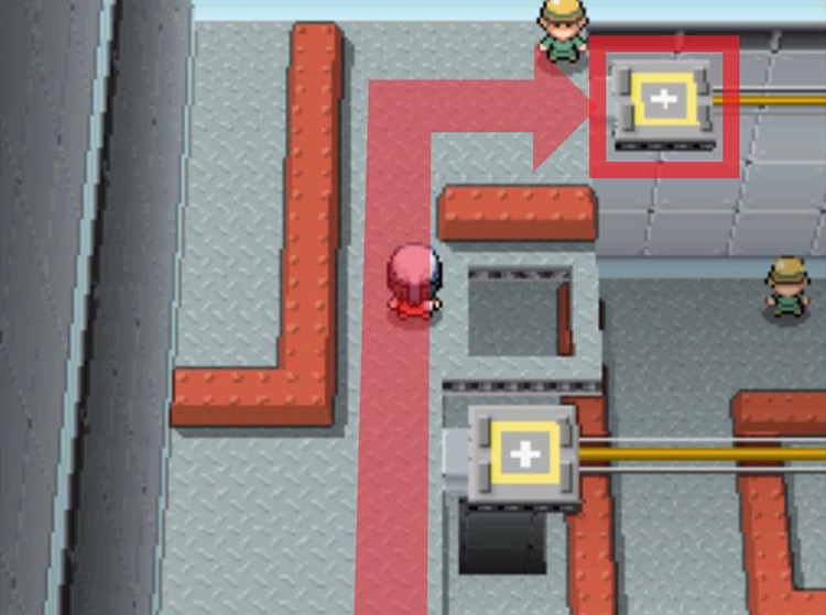 Ignoring the first conveyor belt and taking the second one. / Pokémon Platinum