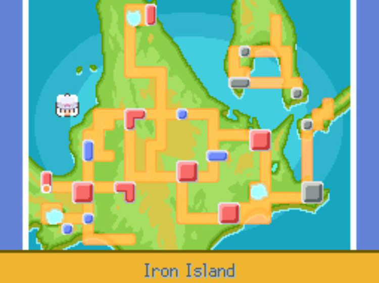 HM04 Strength’s location on the Town Map / Pokémon Platinum
