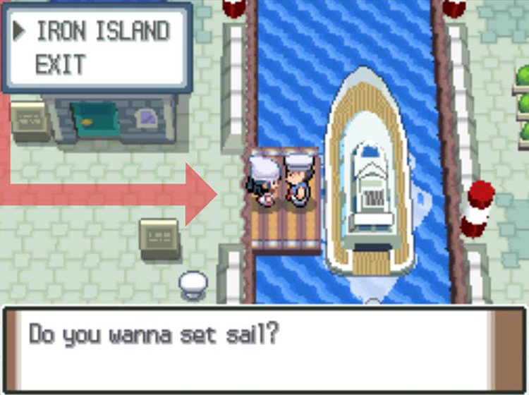 Sailor Eldritch offering to take you to Iron Island / Pokémon Platinum