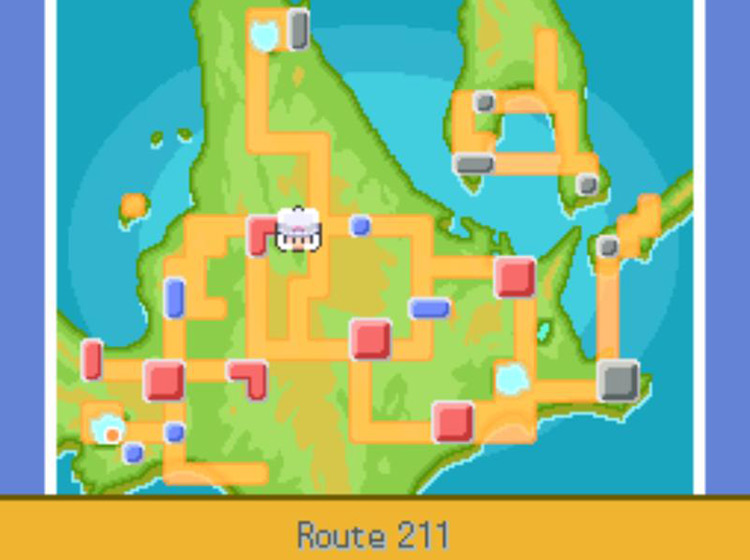 TM69 Rock Polish’s location on the Town Map / Pokémon Platinum