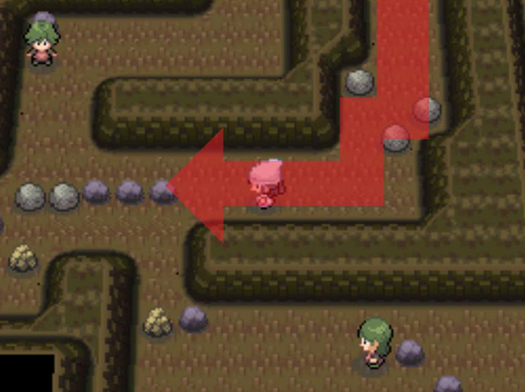 Passing the boulders to get to the next section / Pokémon Platinum