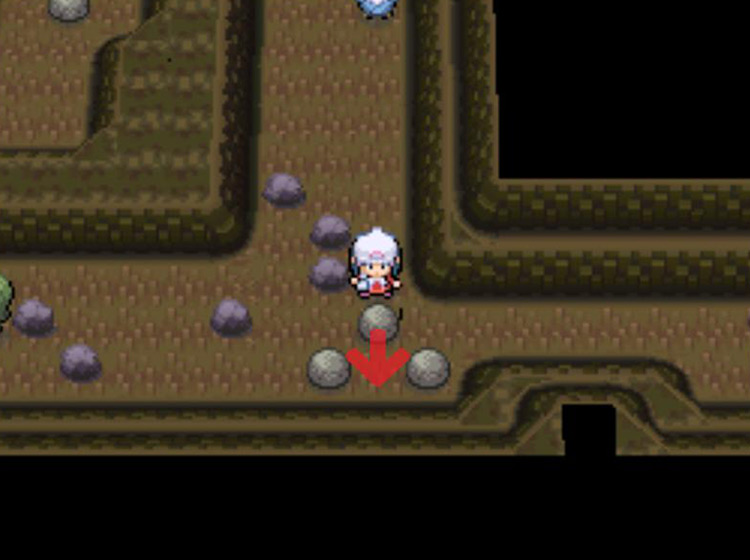 Pushing the middle boulder to the south / Pokémon Platinum