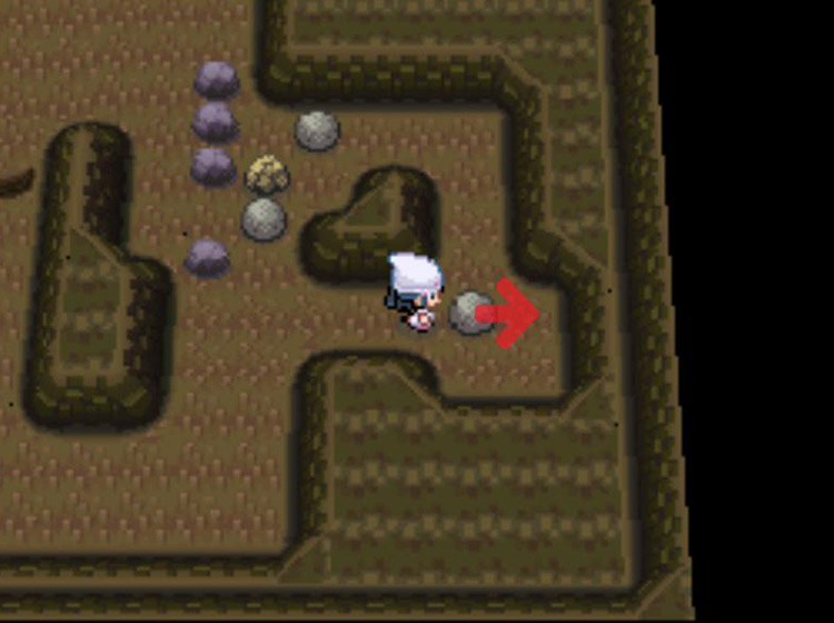 Shoving the boulder as far east as it can go / Pokémon Platinum