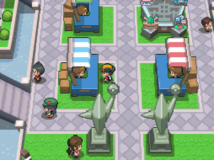 The stall in the Battle Frontier that sells the Bright Powder, among other items. / Pokémon HeartGold and SoulSilver