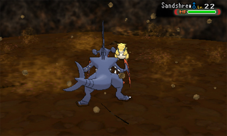 Mega Garchomp uses a Sand Force boosted Earthquake / Pokémon Omega Ruby and Alpha Sapphire