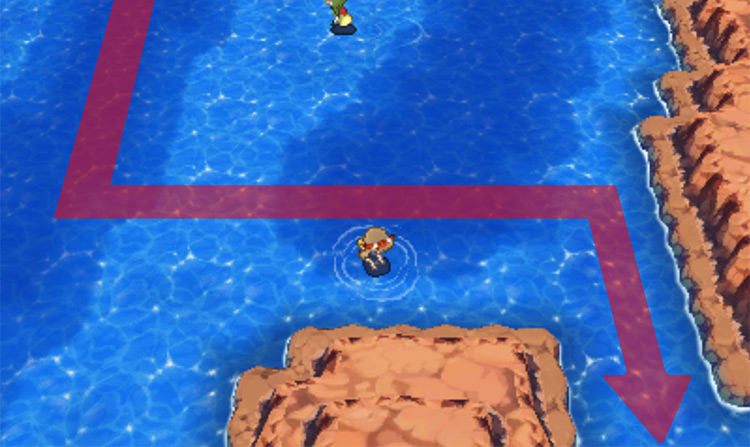 The path that leads to the small beach / Pokémon Omega Ruby and Alpha Sapphire