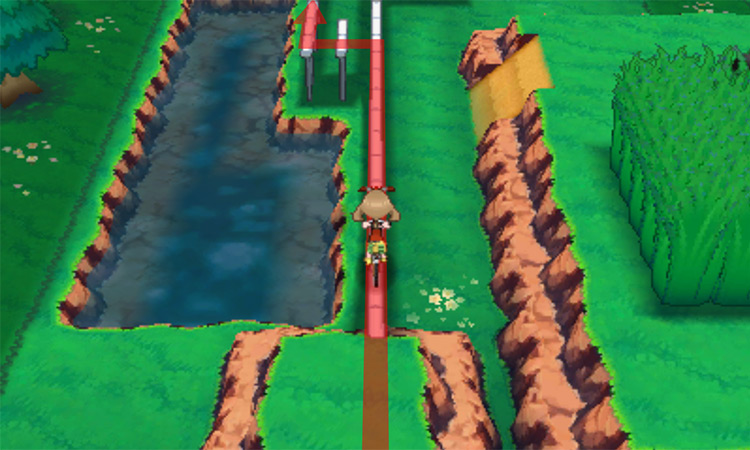 Using the Acro Bike to cross the bridge / Pokémon Omega Ruby and Alpha Sapphire