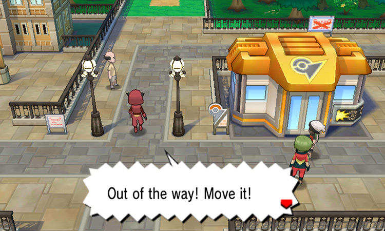 The evil team grunt running away with the Devon Parts / Pokémon ORAS