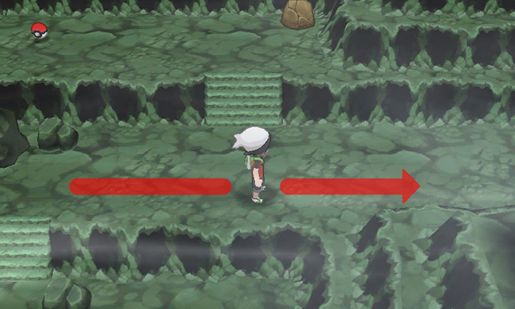 Heading towards the dead end, past the second set of stairs / Pokémon ORAS