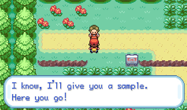 Getting a free Potion from the Poké Mart employee on Route 1 / Pokemon FRLG