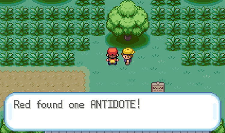 Picking up the hidden Antidote in Viridian Forest / Pokemon FRLG