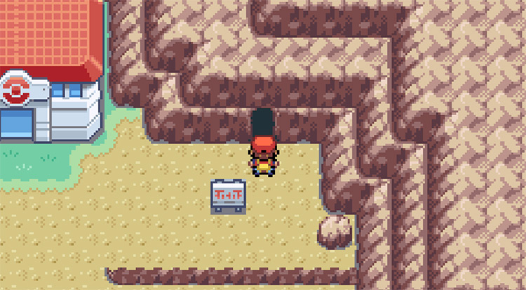 Standing outside of the entrance to Mt. Moon / Pokemon FRLG
