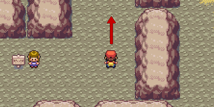 After you hit the wall walking east, start walking north until you hit the next wall / Pokemon FRLG