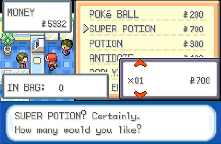 Buying Super Potions in Cerulean City / Pokemon FRLG