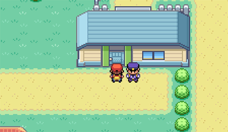 Officer stepped aside so that we can enter the burglarized house from before / Pokemon FRLG