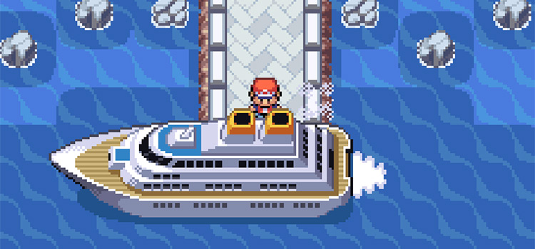 Watching the SS Anne depart from Vermilion City in Pokémon FireRed