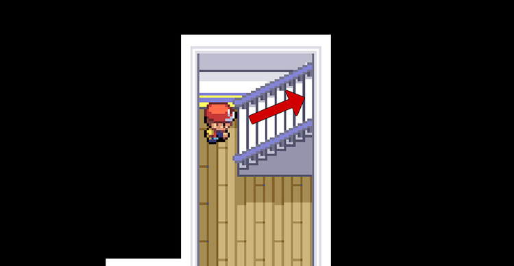 Walk up these stairs after defeating your Rival to reach the Captain and get HM01 Cut / Pokemon FRLG