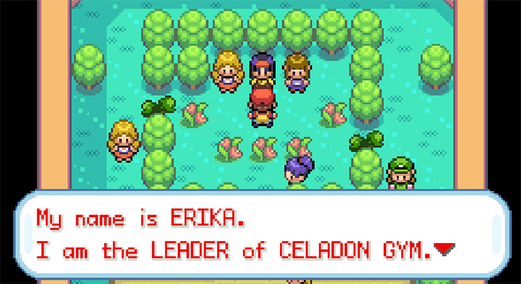 Challenging Erika to a battle for the Rainbow Badge / Pokemon FRLG