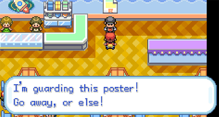 Talking to the Grunt guarding the poster in the Rocket Game Corner / Pokemon FRLG