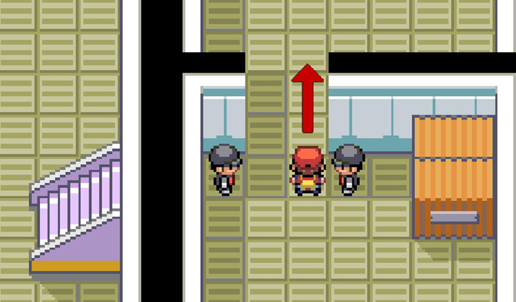 Walk past the Grunts and talk to Giovanni to start the final battle / Pokemon FRLG