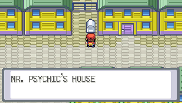 Outside of Mr. Psychic’s house in Saffron City / Pokemon FRLG