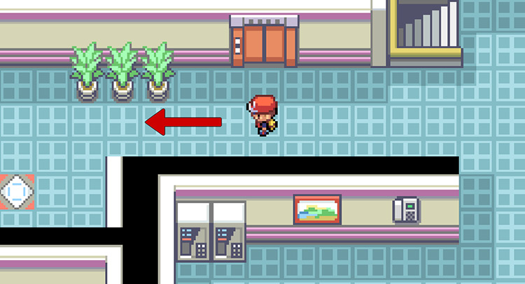 Walk west on the fifth floor, past the Scientist / Pokemon FRLG