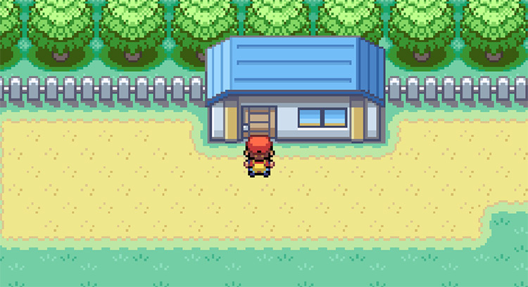 Outside of the house where HM02 Fly is obtained / Pokemon FRLG