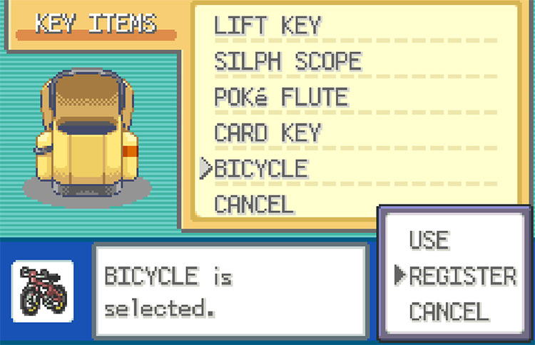 Registering the Bicycle in our inventory / Pokemon FRLG