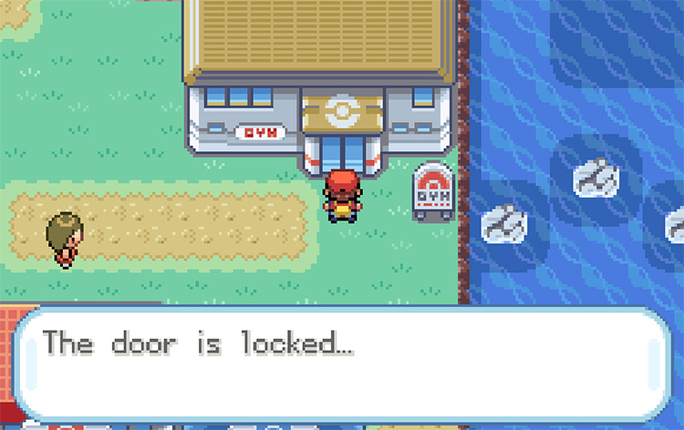 Trying to enter the Cinnabar Island Gym without the Secret Key / Pokemon FRLG