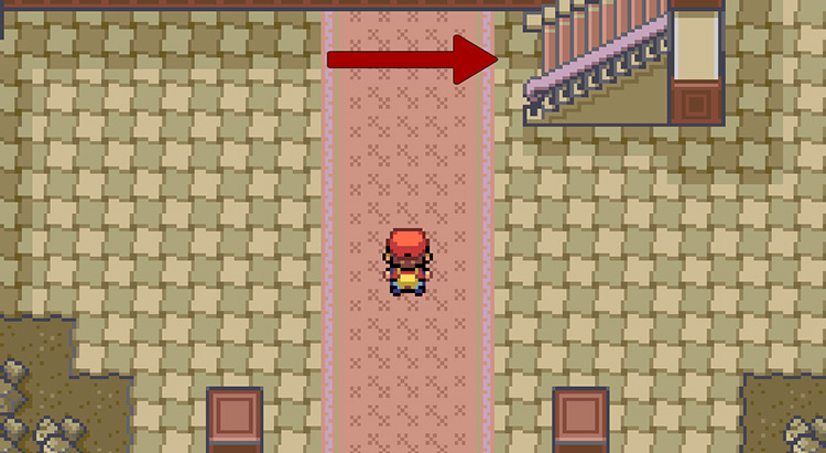 The first stairs to take in the Pokémon Mansion / Pokemon FRLG