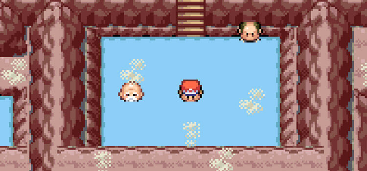 In the Ember Spa Hot Spring on One Island (Pokémon FireRed)