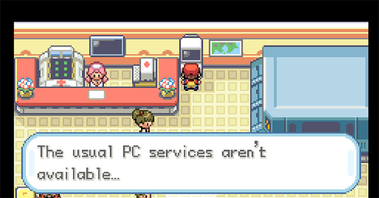 Trying to use the PC in the Pokémon Center on One Island / Pokemon FRLG