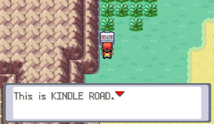 The beginning of Kindle Road on One Island / Pokemon FRLG