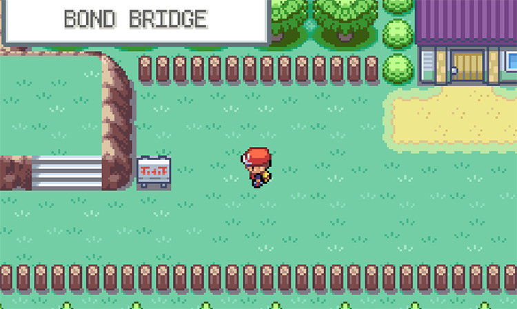 Heading towards Bond Bridge from the town in Three Island / Pokemon FRLG