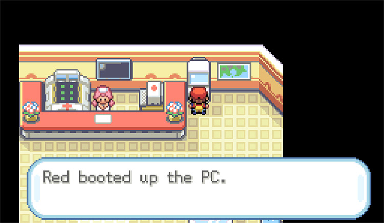 The PC booting up after rescuing Lostelle (Celio and Bill fixed the PC system) / Pokemon FRLG