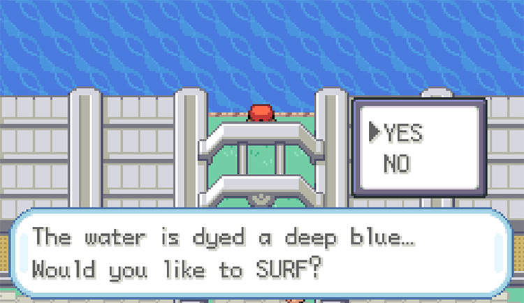 Surfing across the river on Route 23 / Pokemon FRLG