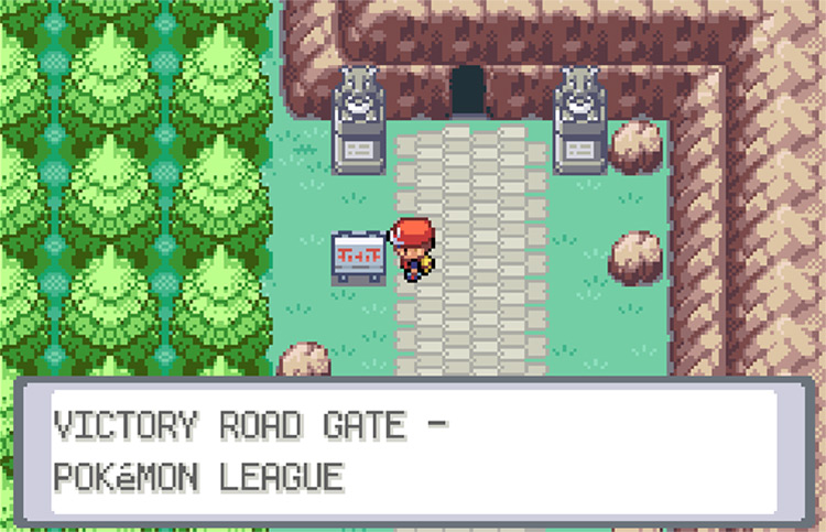 Outside of the entrance to Victory Road / Pokemon FRLG