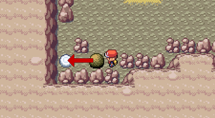 Push this boulder on top of the white button on the 2nd floor / Pokemon FRLG
