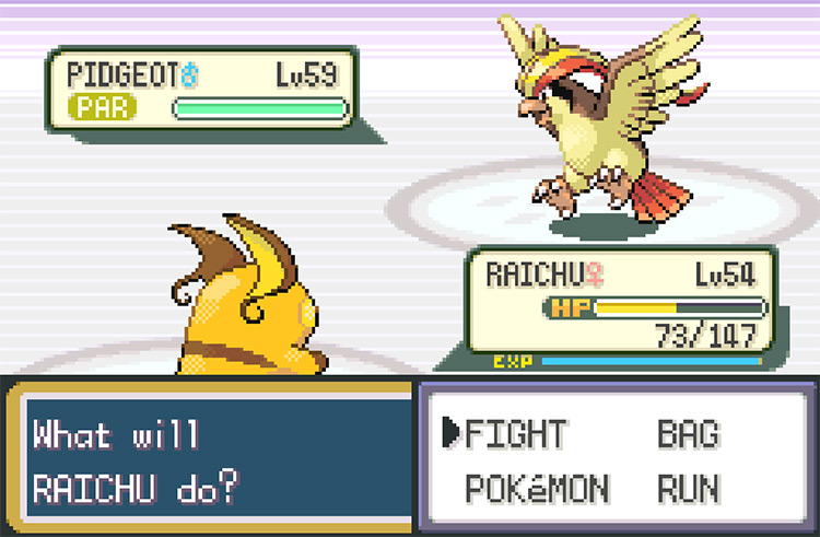 Using Raichu against my Rival’s Pidgeot in the Championship battle / Pokemon FRLG