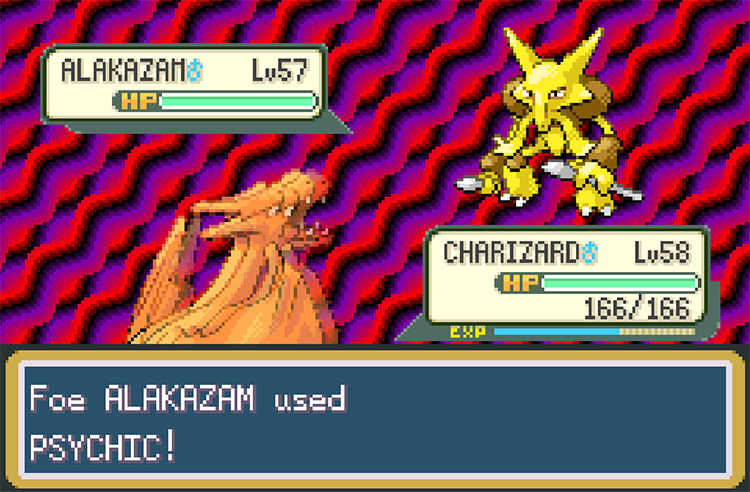 My Rival’s Alakazam using Psychic against Charizard / Pokemon FRLG