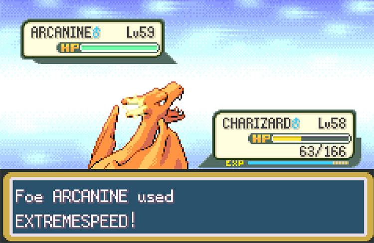 My Rival’s Arcanine using Extremespeed against my Charizard / Pokemon FRLG
