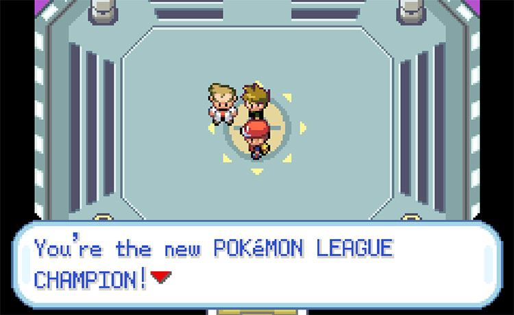 Oak congratulating us after defeating our Rival and becoming the new Pokémon League Champion / Pokemon FRLG
